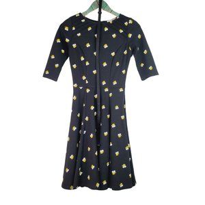 Unique Vintage All Over Bumble Bee Print Dress, Sz S/4